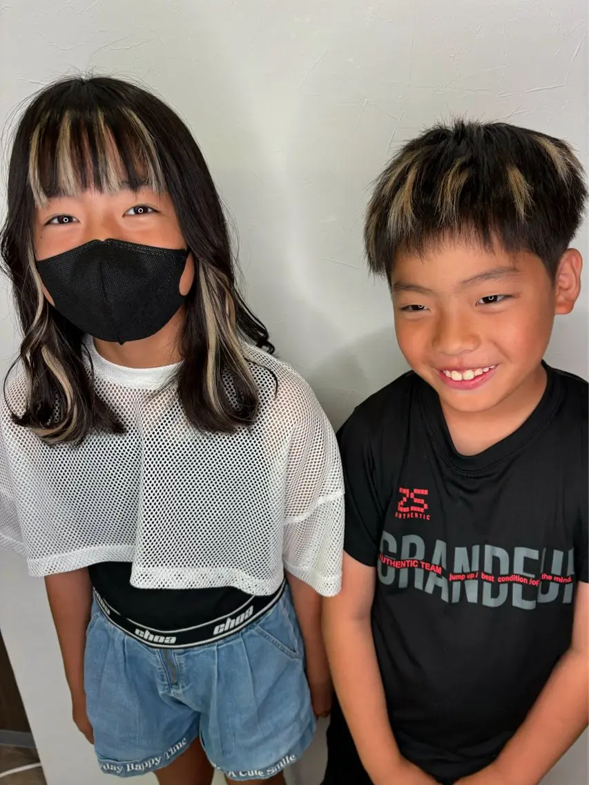 ミディアム シールエクステ パープルカラー エクステ エクステ＊美髪サロン KR2S河内長野店長のヘアスタイル