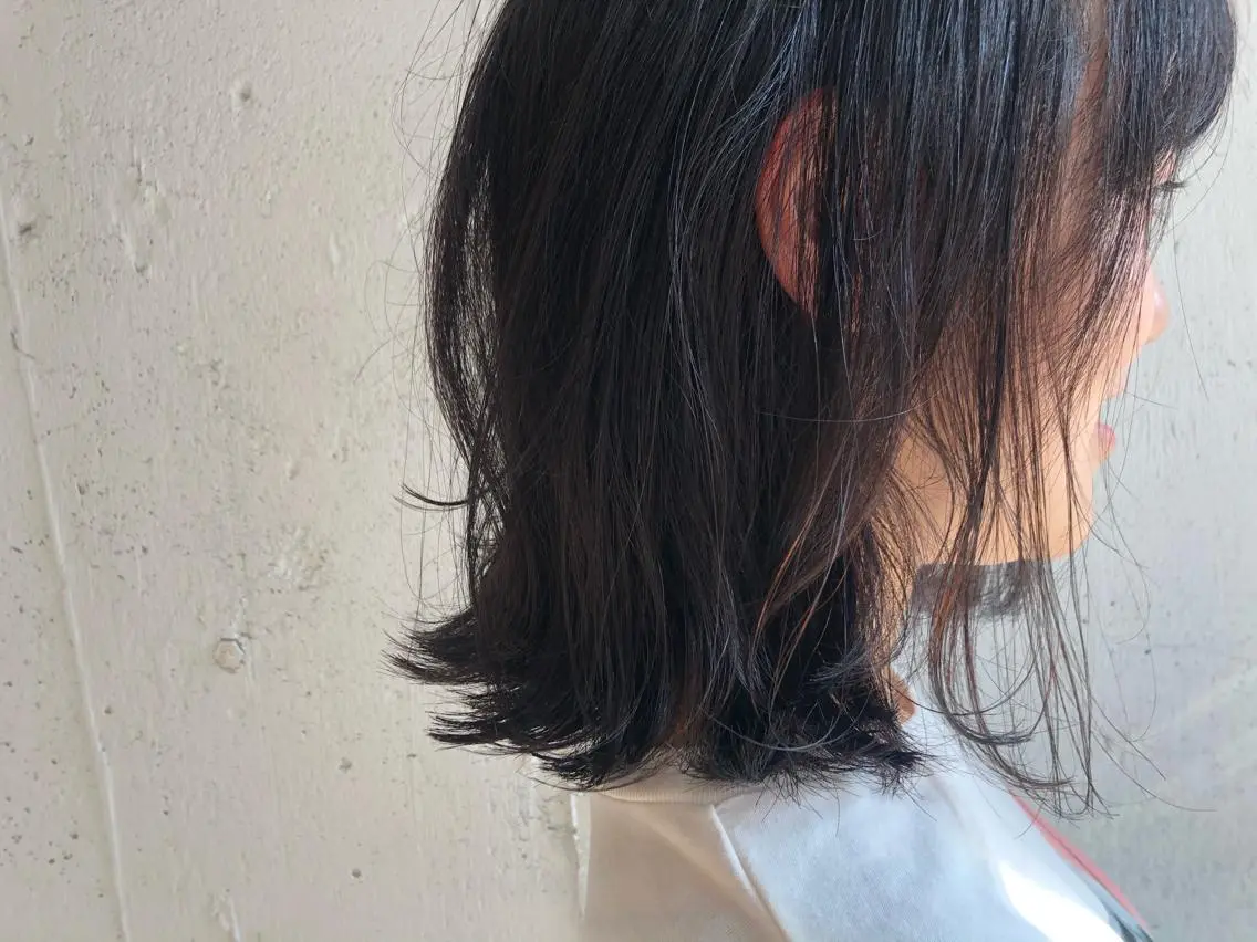 ミディアム カラー パーマ 透明感カラー イルミナカラー ストレートパーマ ふくだ りさ【ciAo!】のヘアスタイル