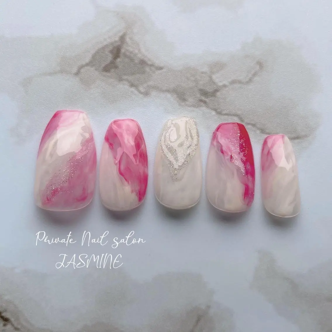 ネイル ニュアンスネイル ぷっくりネイル ハンドネイル Nail salon JASMINEのネイルデザイン