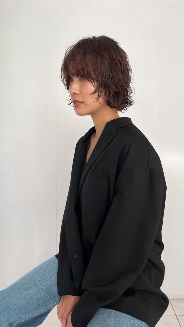 ショート パーマ カット パーマ ヘッドスパ トレンドパーマ 🌱ショート/緒方椋のヘアスタイル