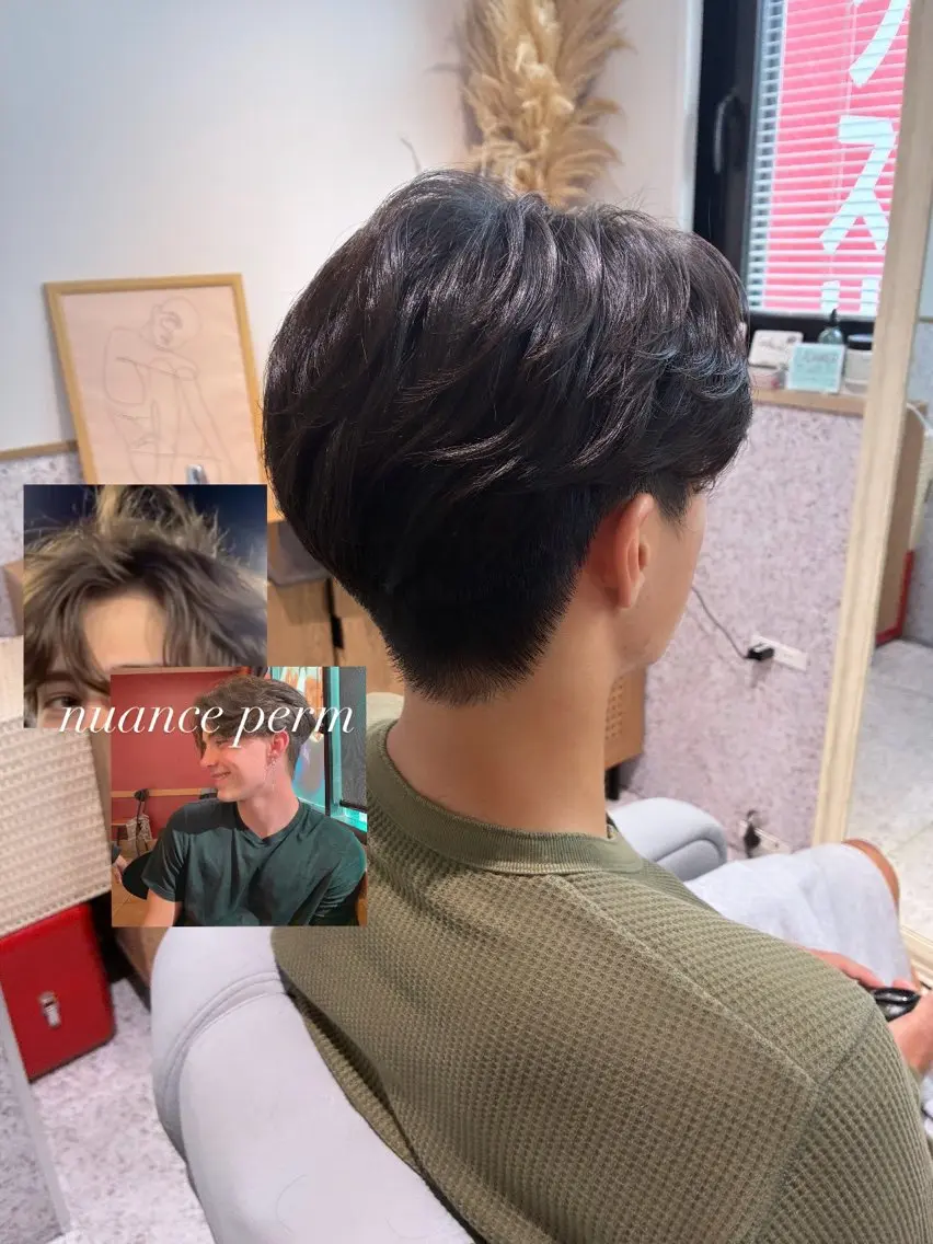 パーマ メンズ メンズパーマ ニュアンスパーマ カット パーマ 髪質改善&艶カラー/ ほんだあみ (♡)のヘアスタイル