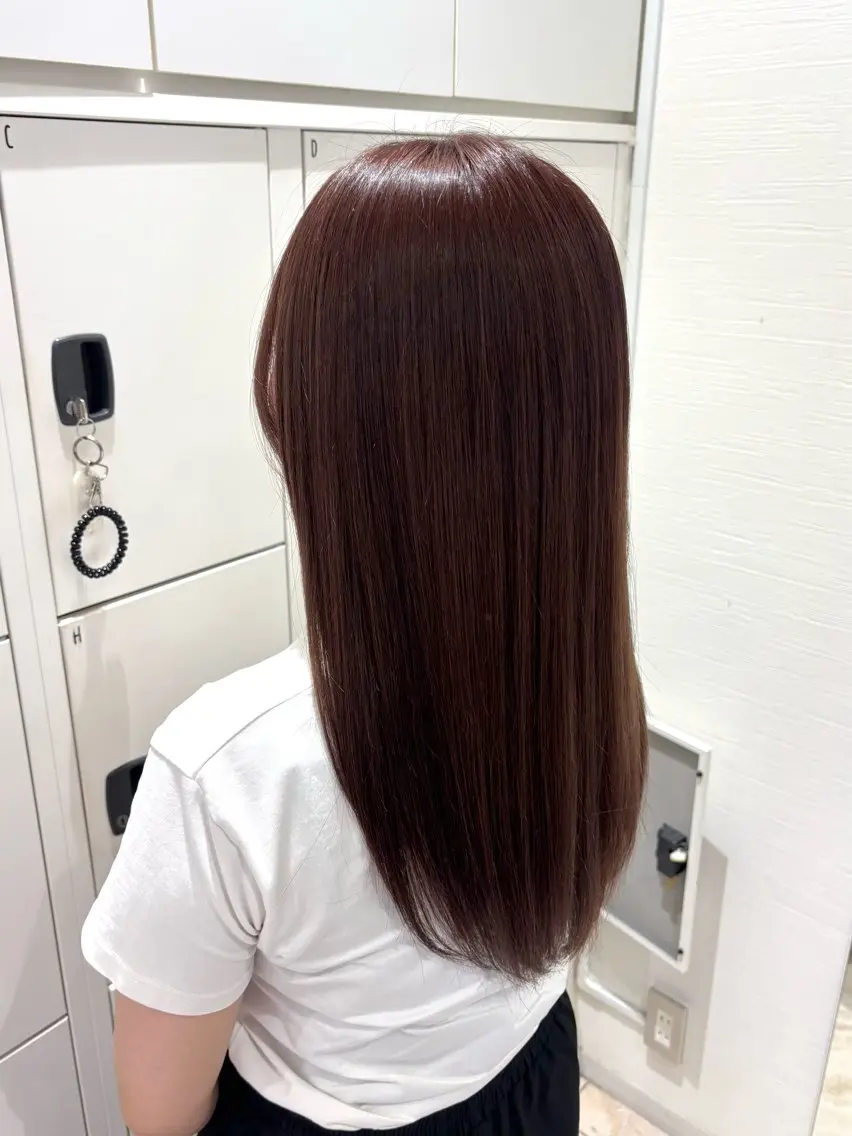 ロング カラー ブラウンカラー チョコレートブラウン ピンクカラー カット ヘアカラー MIHO/透明感 カラー/似合わせ✂️のヘアスタイル