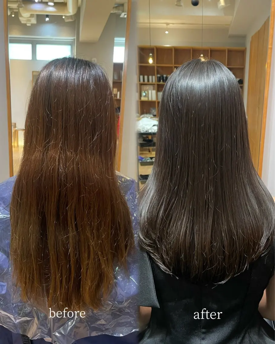 セミロング 縮毛矯正 ヘアカラー 縮毛矯正 トリートメント レイヤー/縮毛矯正 🪄chihiroのヘアスタイル