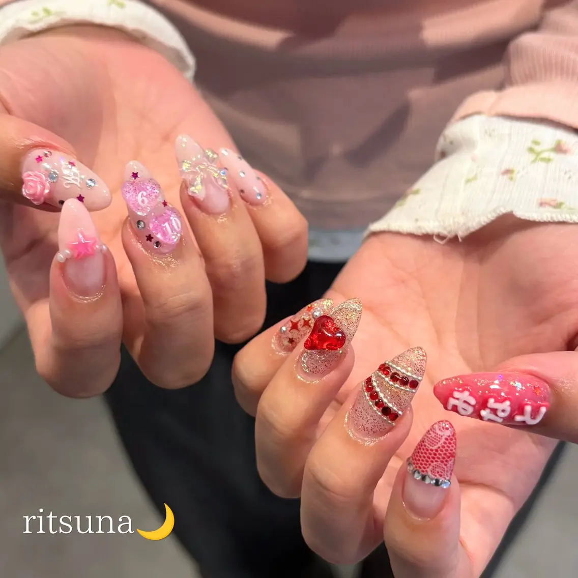 ネイル ハンドネイル ritsuna🌙 nail 堺筋本町のネイルデザイン