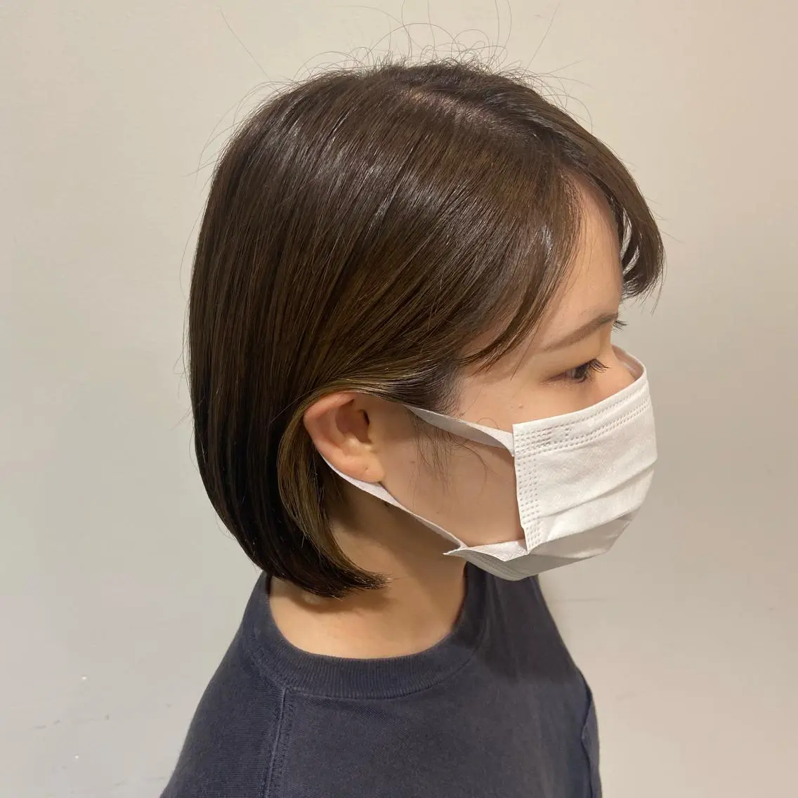 セミロング カラー BLOCK hair makeのヘアスタイル