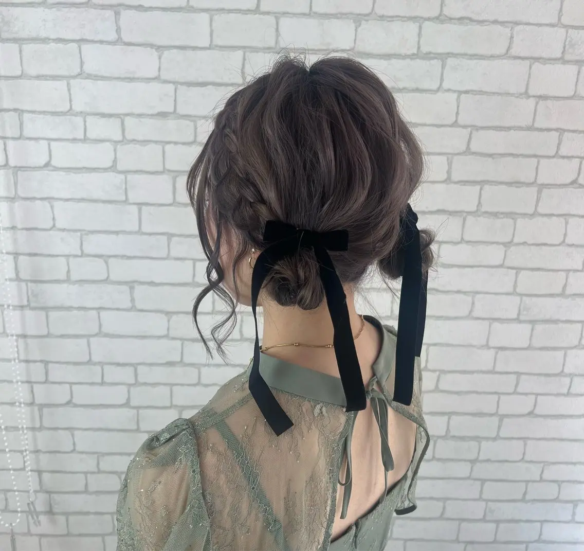ミディアム ヘアアレンジ 結婚式・ブライダル ボブ 辻村 遥楓のヘアスタイル