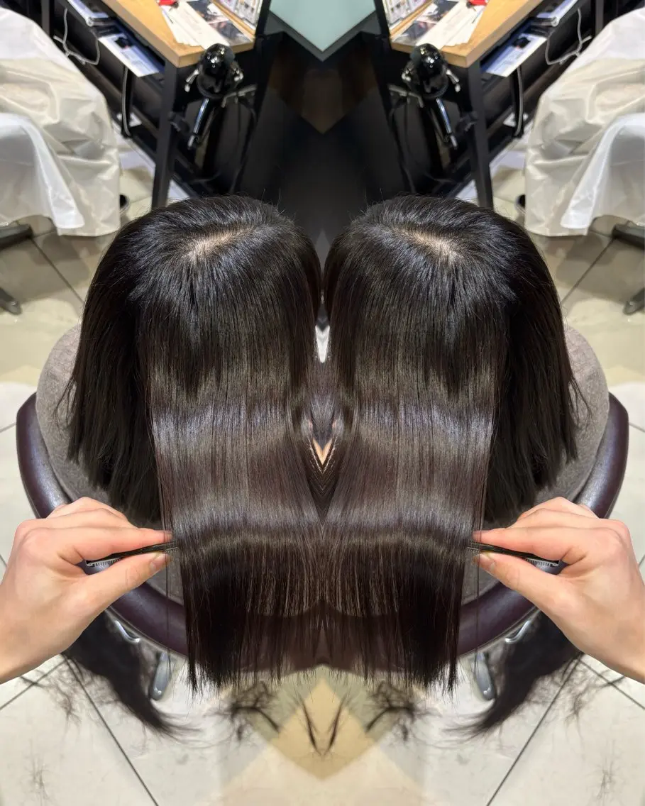 ロング カラー カット ヘアカラー 縮毛矯正 トリートメント 🩵レイヤー✖︎ 髪質改善🩵リョウヤのヘアスタイル