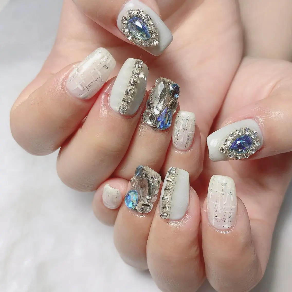 ネイル 渋谷／チップ長さ出し 👑アプレgel-xのネイルデザイン
