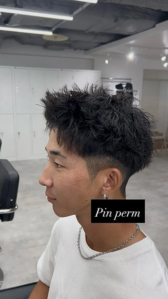 ショート パーマ メンズ メンズパーマ ショートヘア カットモデル募集中/ 新潟万代/こおまのヘアスタイル