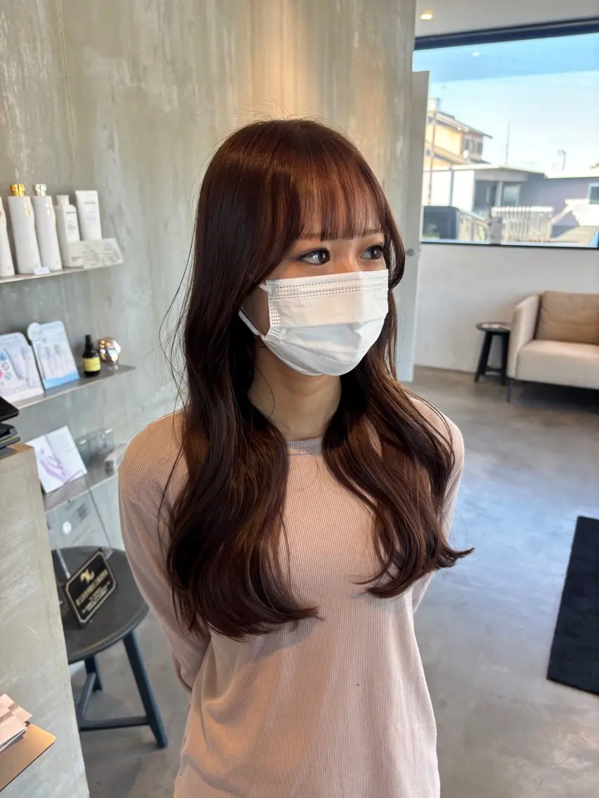 ロング カラー ベージュカラー ブラウンカラー ブラウンベージュ ヘアカラー トリートメント 小木曽 里華のヘアスタイル