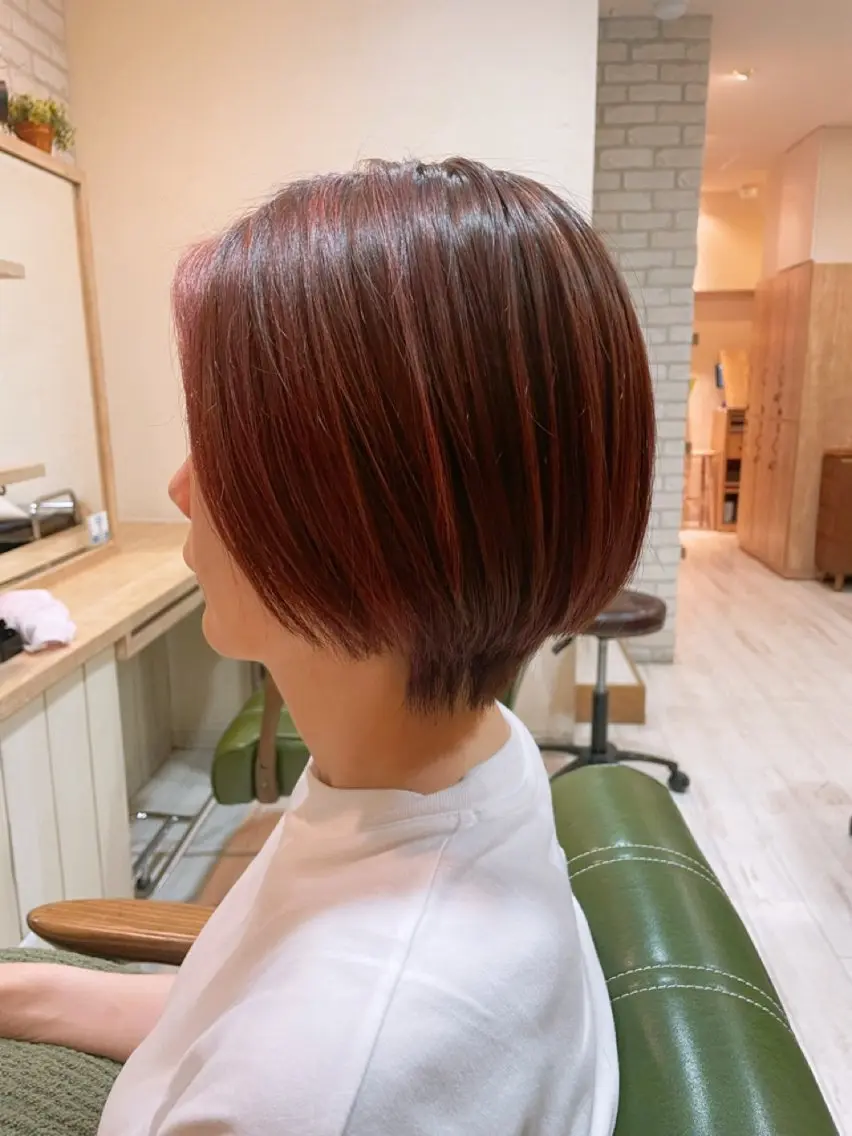 ショート カラー ハイライトカラー ピンクカラー ハイライト 清水 有実子のヘアスタイル