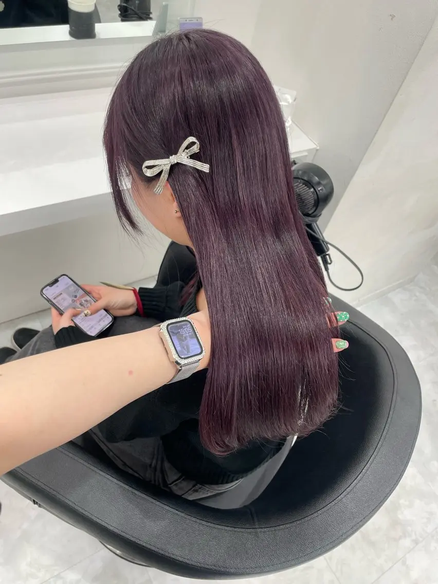 ロング カラー ヘアカラー トリートメント 大人っぽ韓国🤍ブリ ーチ/mitsukiのヘアスタイル