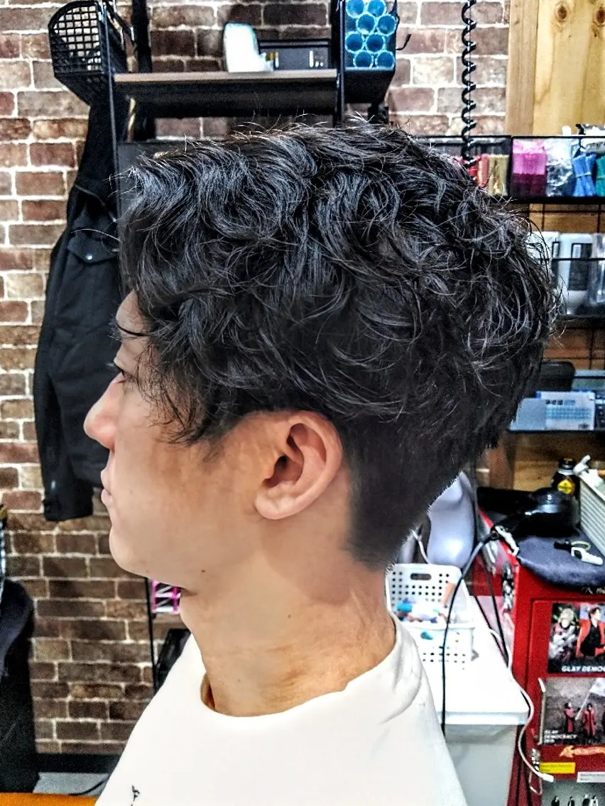 パーマ メンズ ショート 深夜〜早朝受付可能な 美容院👻keijiのヘアスタイル