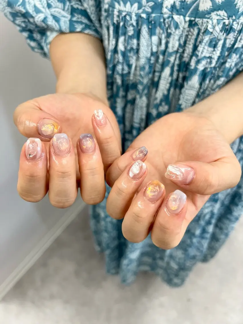 ネイル オーロラネイル ジェルネイル マグネットネイル ニュアンスネイル パラジェル Bana_ Nailのネイルデザイン