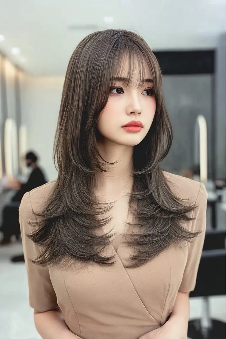 ロング カラー ヘアカラー 韓国×艶ハイトーンが かわいい✨️リオ🍒のヘアスタイル