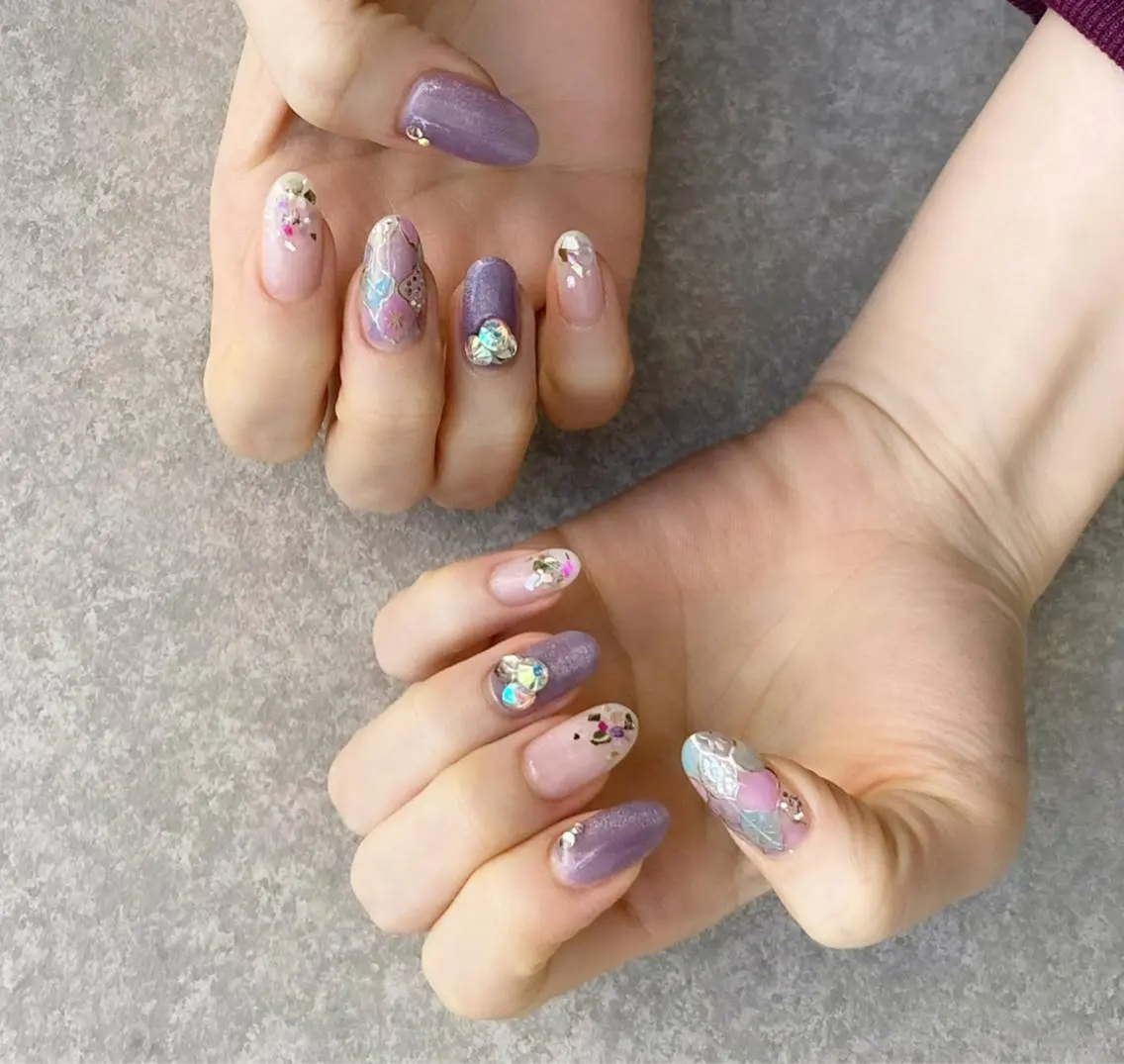 ネイル アートネイル ジェルネイル マグネットネイル 持ち込み ハンドネイル nail salon Soeurのネイルデザイン