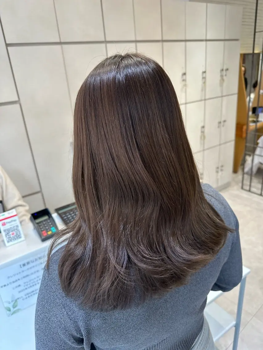 ミディアム カット ヘアカラー 美髪矯正/渡辺 りんのヘアスタイル