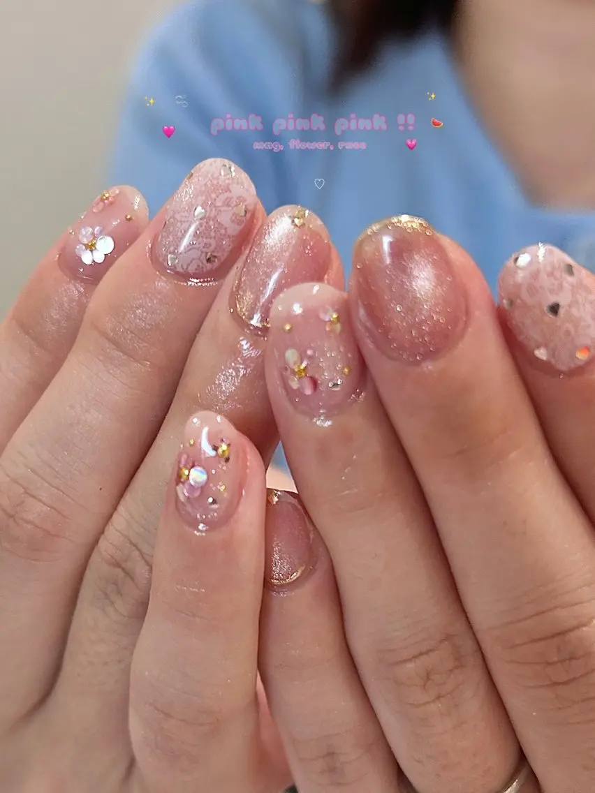 ネイル ピンク ハンドネイル nail salon moiのネイルデザイン