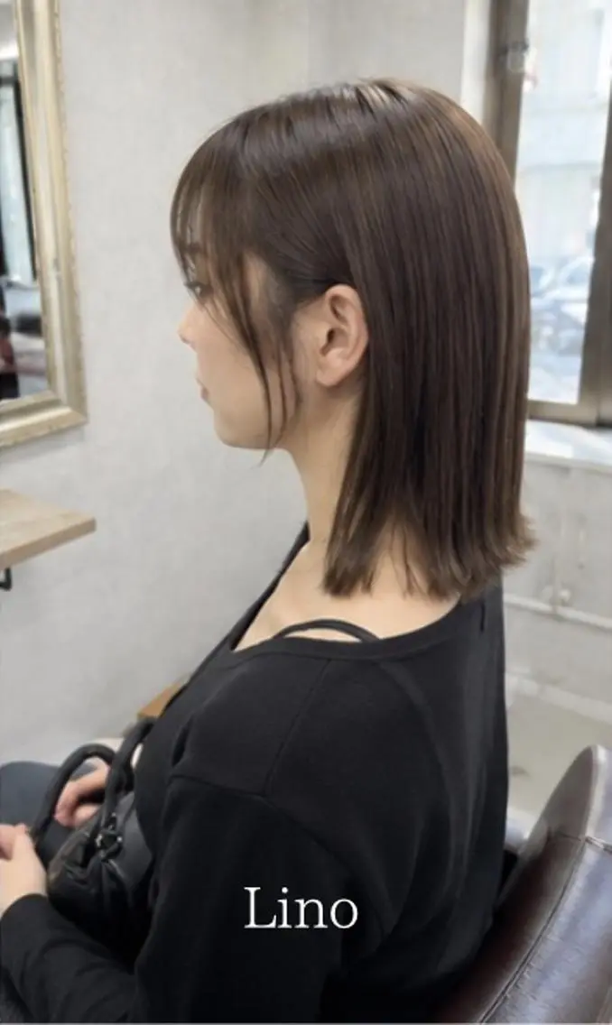 【前髪～顔周り】髪質改善(縮毛矯正)+カット+カラー+艶感TR¥15950の写真