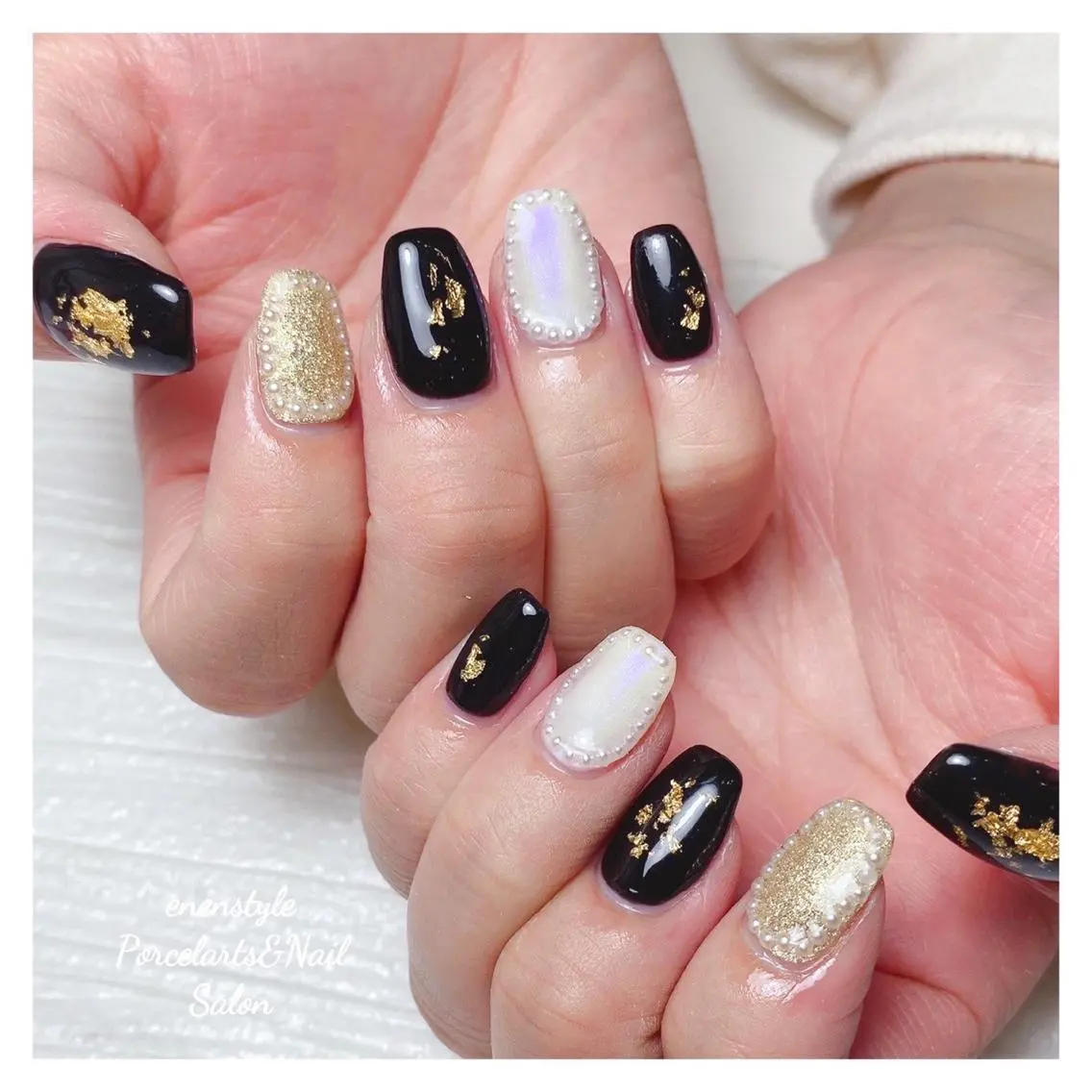 ミディアム ネイル 🐾enen style 🐾のネイルデザイン