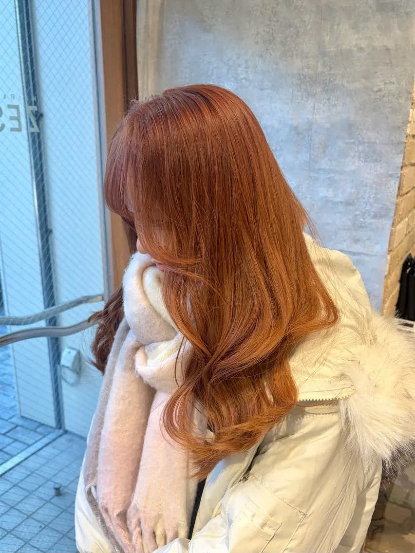 ロング カラー ヘアカラー 美髪縮毛 COCOROのヘアスタイル