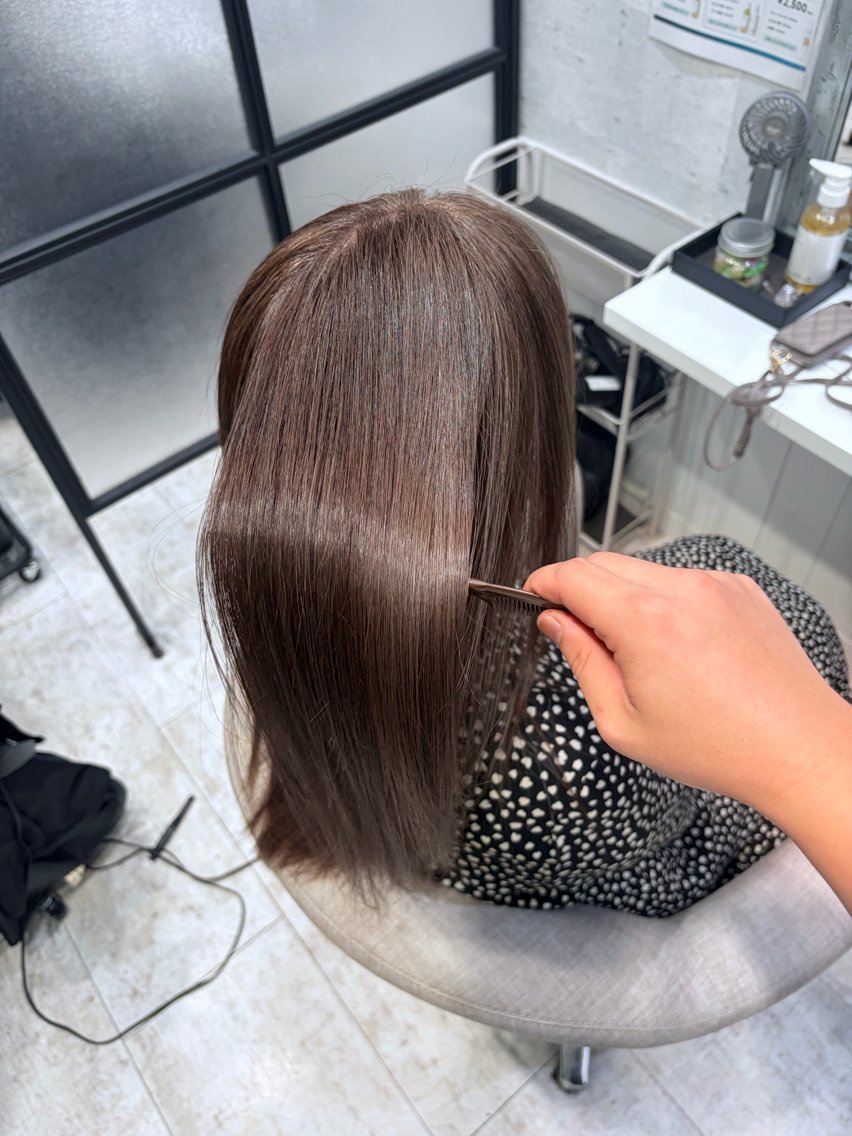 ロング カット ヘアカラー 白髪ぼかし | ヨッシーのヘアスタイル