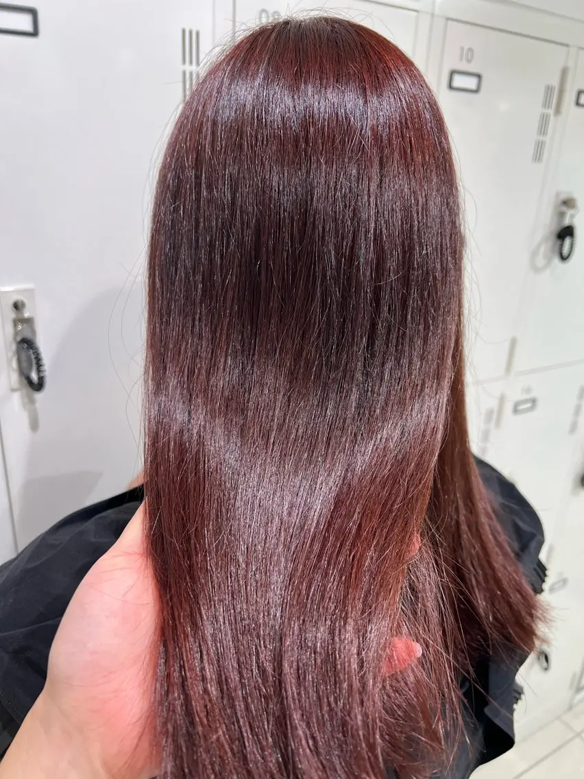 セミロング カラー ボルドーカラー ラベンダーカラー ラベンダーピンク ピンクカラー ヘアカラー トリートメント 【暖色カラー特化】 中山由梨のヘアスタイル