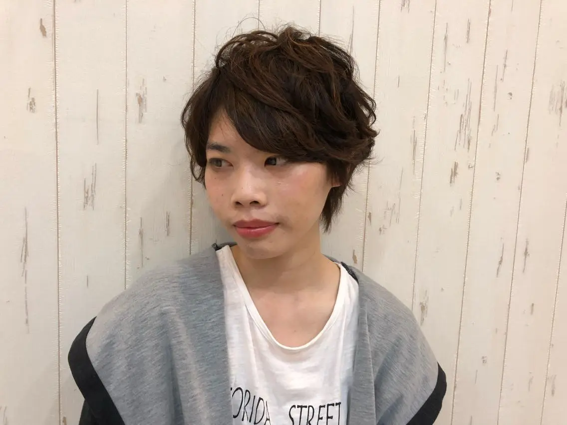 ショート カラー パーマ ヘアアレンジ KAIzen. tomoのヘアスタイル