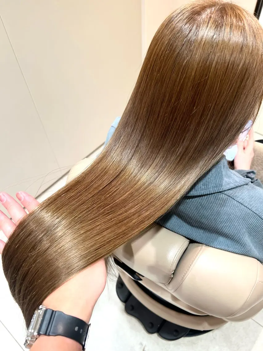 ロング カット 縮毛矯正 トリートメント 酸性ストレート/ブリ ーチなし/中村 匠のヘアスタイル