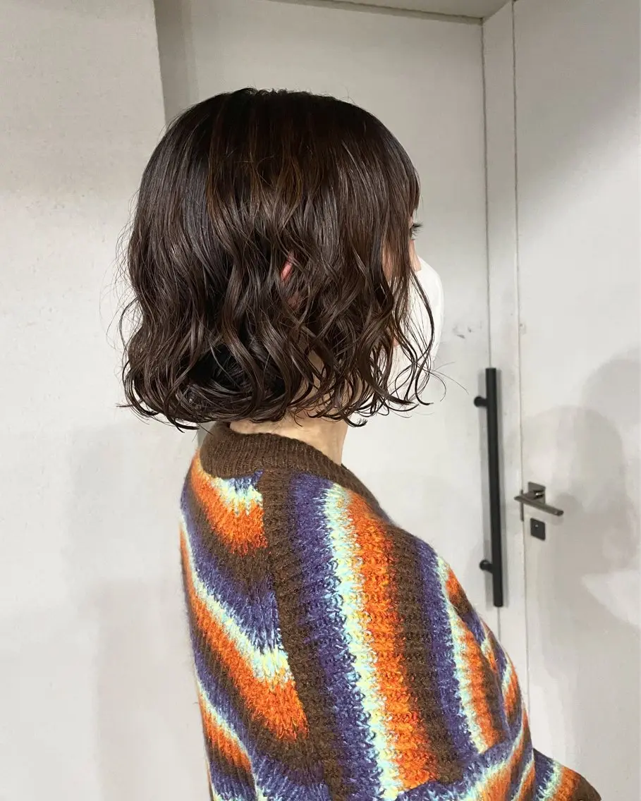 ミディアム カラー パーマ カット 表参道🌿赤み消し カラー/チナツのヘアスタイル
