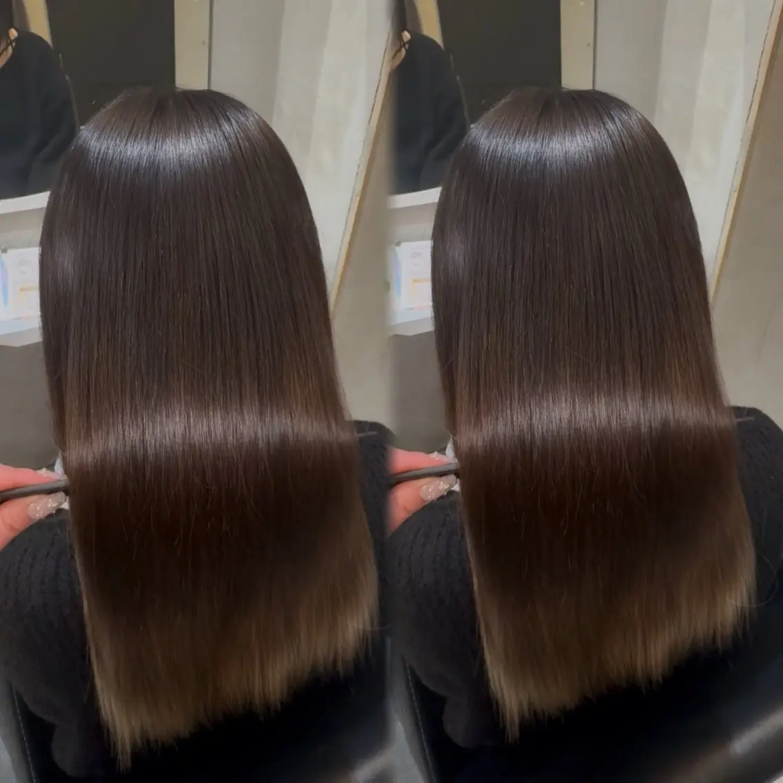ミディアム カット ヘアカラー トリートメント ブリーチなしWカラー エクステ/スズ‎🤍のヘアスタイル