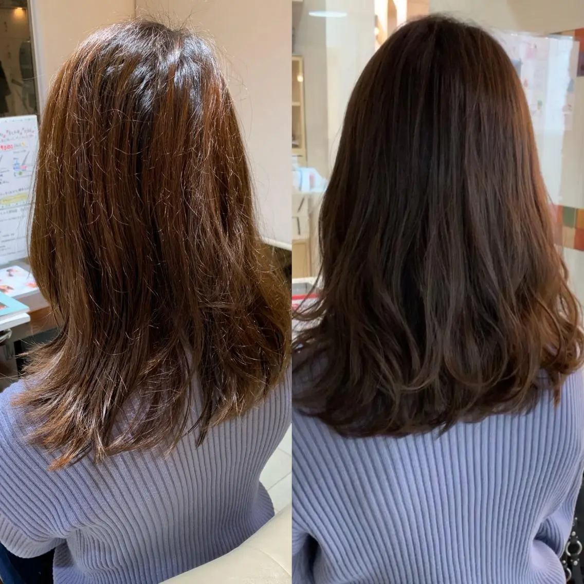 セミロング アッシュ 黒田 優衣のヘアスタイル