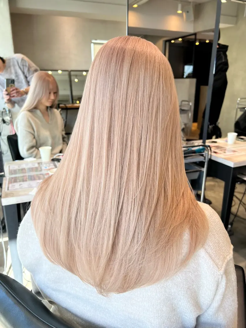 セミロング カラー ヘアアレンジ ヘアカラー トリートメント 🍯傷ませないカラー 髪質改善🍯彪雅のヘアスタイル