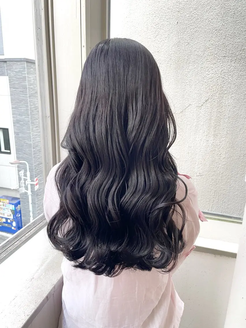 ロング 韓国風ヘア レイヤーカット カット ヘアカラー トリートメント ヘッドスパ ヘアセット ✨透明感ケアカラー✨ 長野ゆきなのヘアスタイル