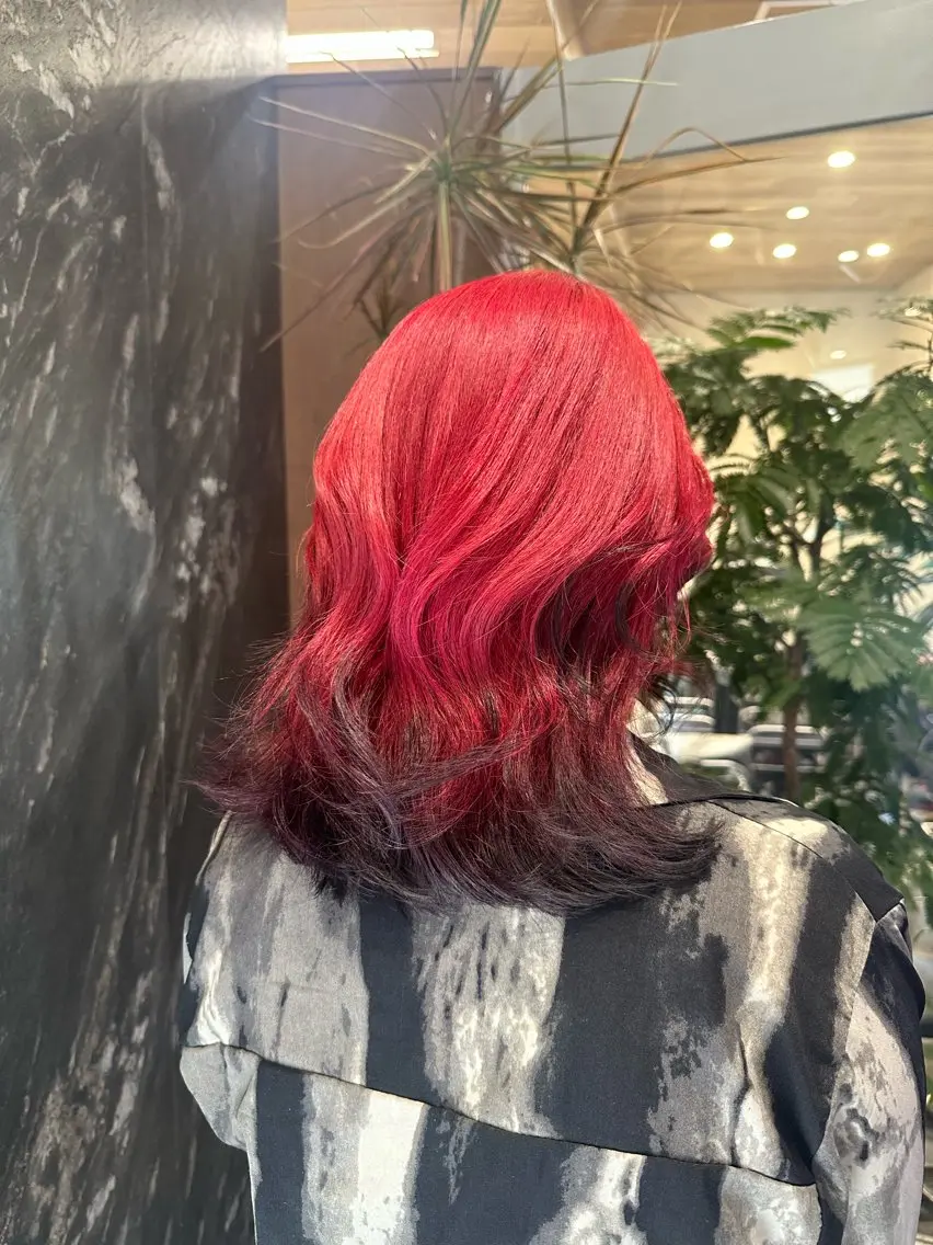 ミディアム カラー ブリーチ ケアブリーチ ダブルカラー ハイトーンカラー レッドカラー ヘアカラー トリートメント 💋ハイトーンデザイ ンヘア💋A'nyuのヘアスタイル