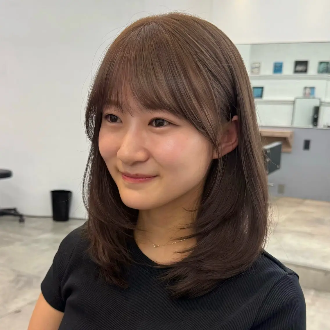 ミディアム カラー ミディアムレイヤー 伸ばしかけ レイヤーカット カット ヘアカラー トリートメント レイヤー🩰髪質改善 /透明感/kanaのヘアスタイル