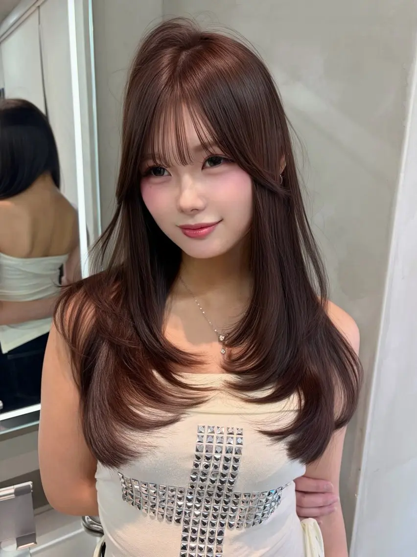 ミディアム カラー ヘアアレンジ ベージュカラー ブリーチ 透明感カラー ブリーチなしカラー 髪質改善 【博多髪質改善】 吉村　清志のヘアスタイル