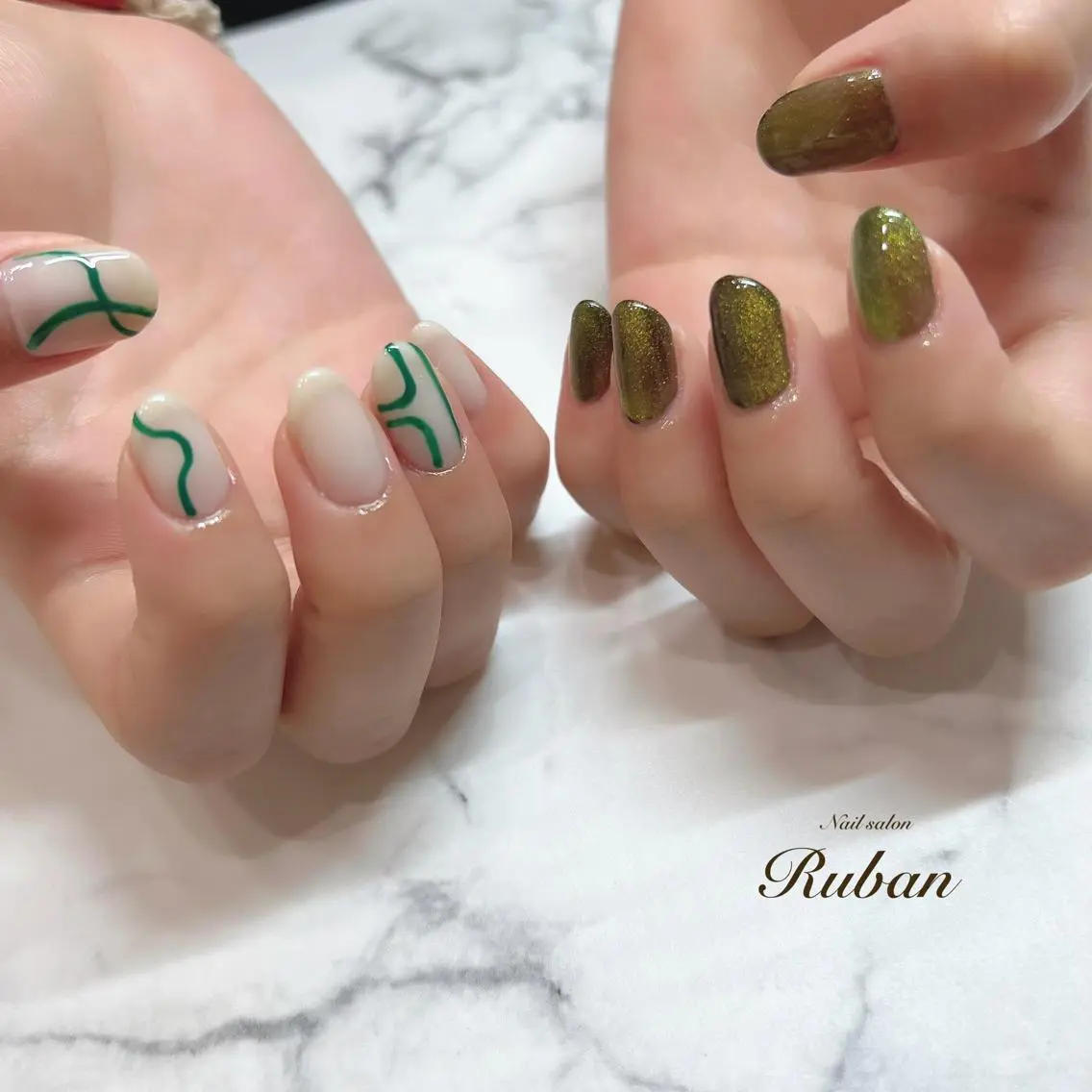 ネイル 持ち込み ニュアンスネイル Nail salon Rubanのネイルデザイン