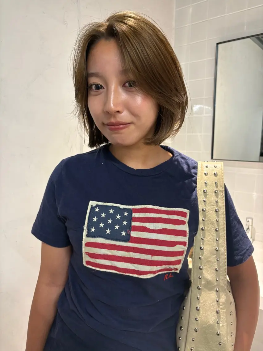 カラー ベージュカラー イルミナカラー ヘアカラー トリートメント 透明感カラー/海外風 レイヤー/mao🗽のヘアスタイル