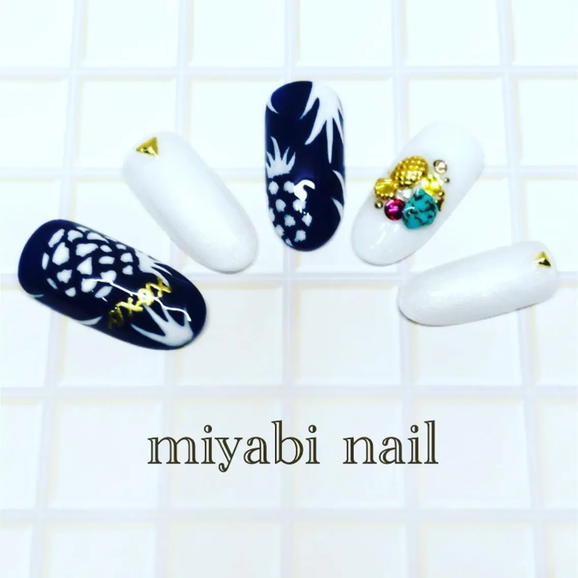ネイル アートネイル 夏ネイル miyabi nail 桂川駅近くのネイルデザイン