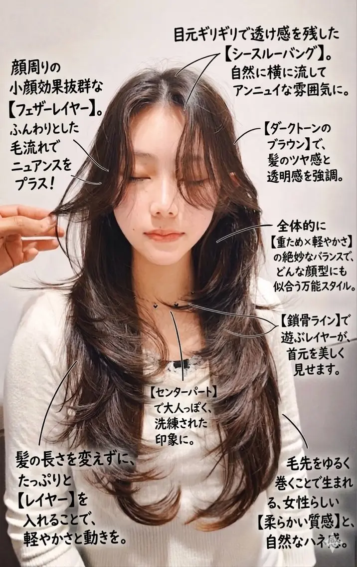 ロング カラー 新宿/レイヤー特化 韓国ヘア/海外ヘアのヘアスタイル