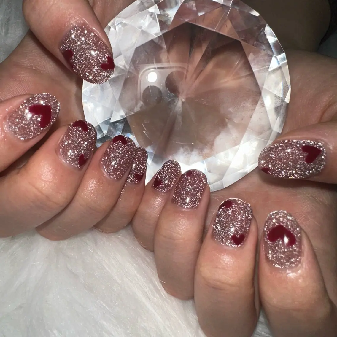 ネイル フラッシュネイル ハート バレンタイン 🤎CHARME NAIL🤎のネイルデザイン