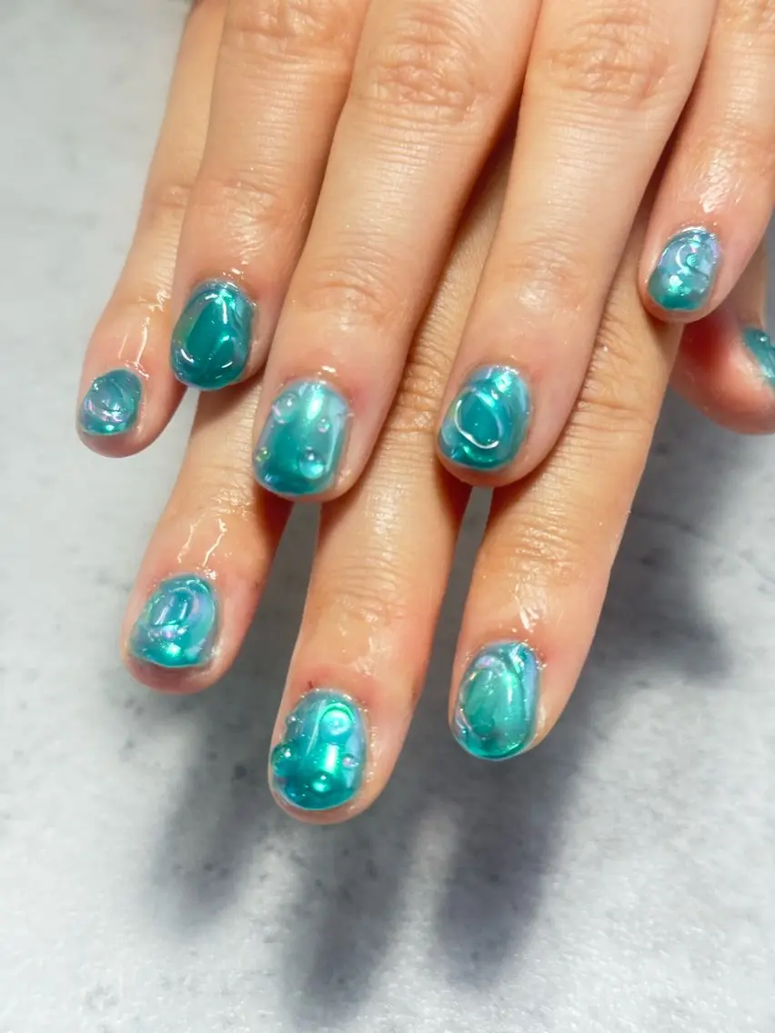 ネイル 氷ネイル・うるうるネイル k+1💅🏻 miyukiのネイルデザイン