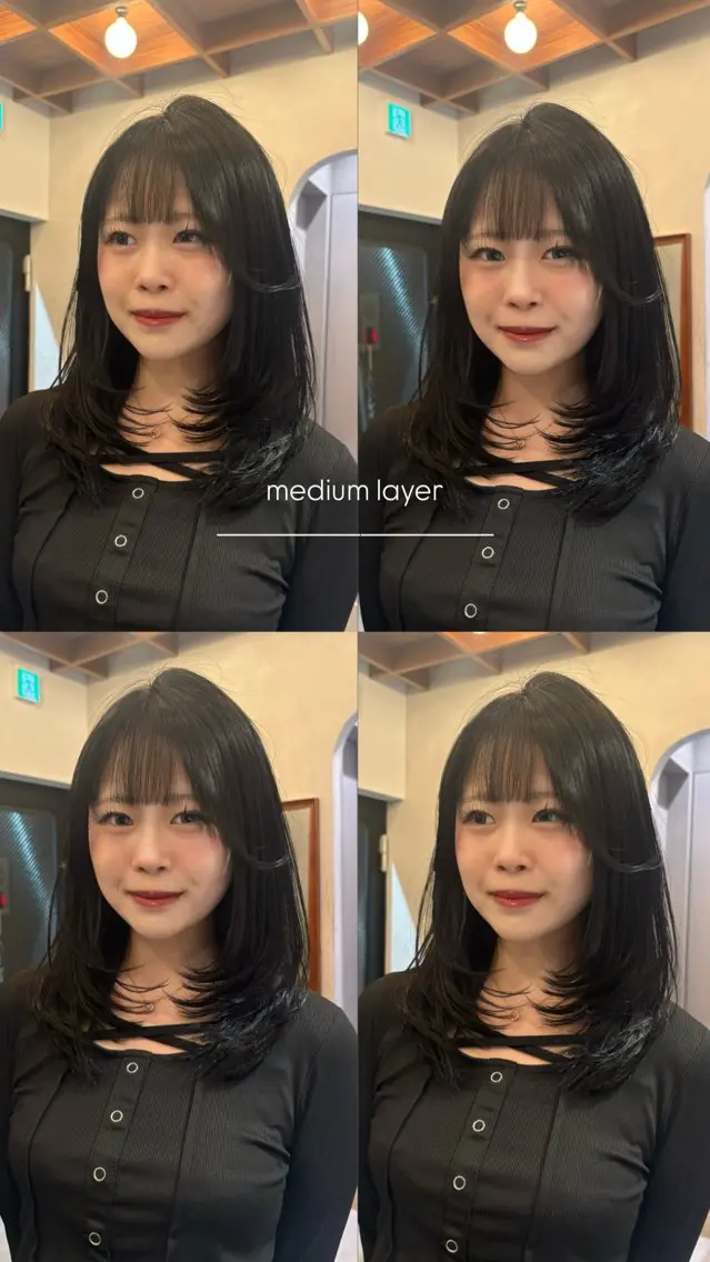 ミディアム 伸ばしかけ レイヤーカット カット トリートメント レイヤー/ボブ ❣️manamiのヘアスタイル