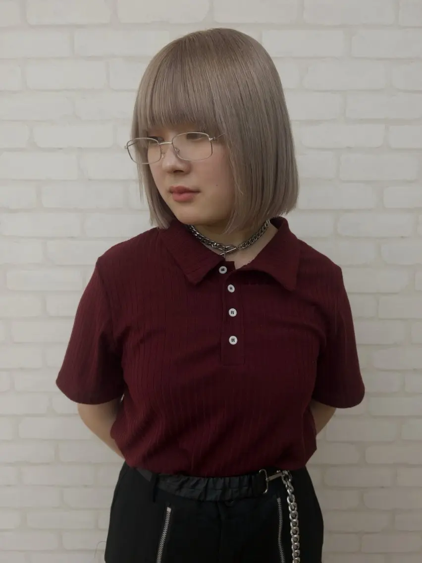ショート ヘアカラー トリートメント まろやかベージュ🤎 艶カラー🔔リンのヘアスタイル