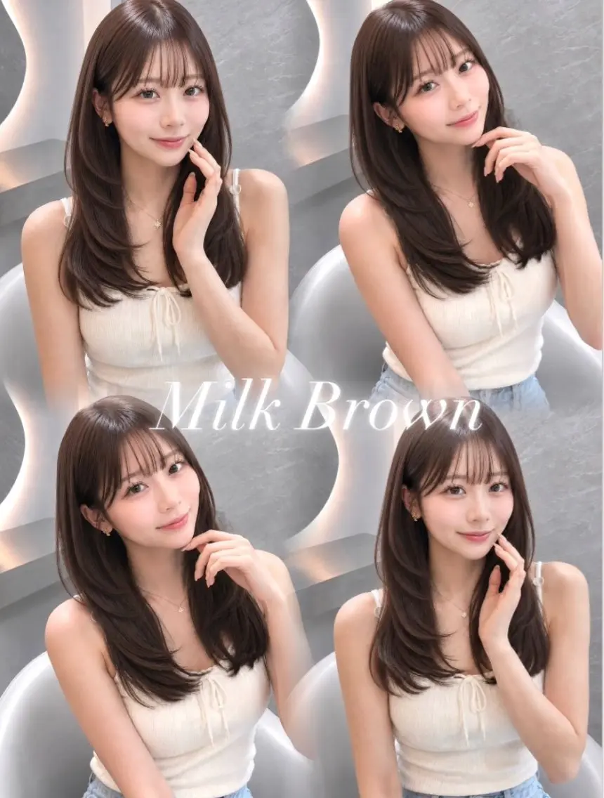 セミロング カラー ヘアアレンジ 黒髪 ブルーカラー ブルーブラック ブラウンカラー 透明感カラー ヘアカラー 🖤kana韓国ヘア 艶髪カラー特化🖤のヘアスタイル