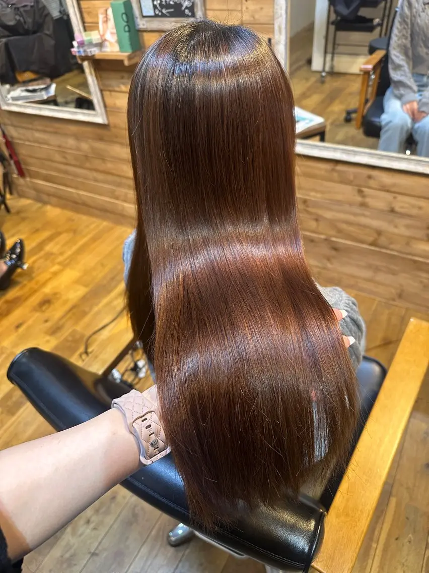 🌟新規20％off🌟カット＋美髪縮毛矯正＋ダメージレスカラー＋ミニヘッドスパ🍀の写真