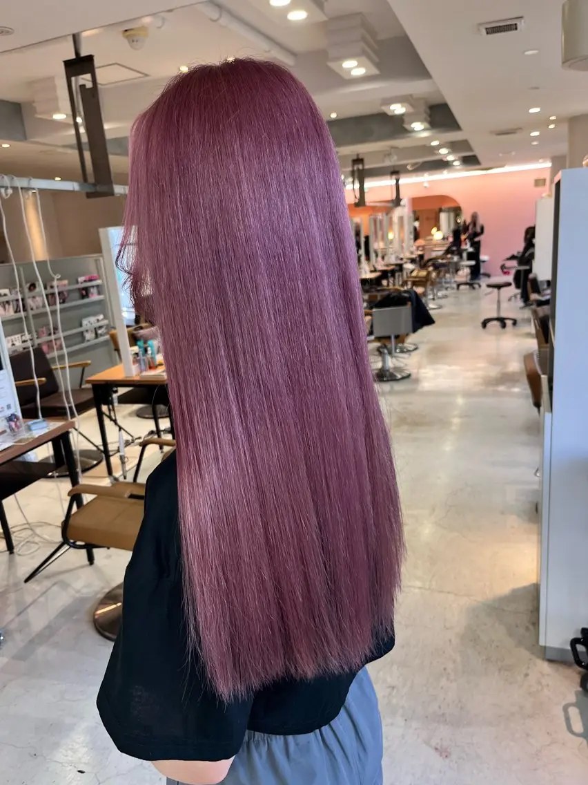 ロング カラー ベージュカラー ブリーチ ケアブリーチ デザインカラー ダブルカラー カット ヘアカラー トリートメント nameless髪質 改善ブリーチ心斎橋のヘアスタイル
