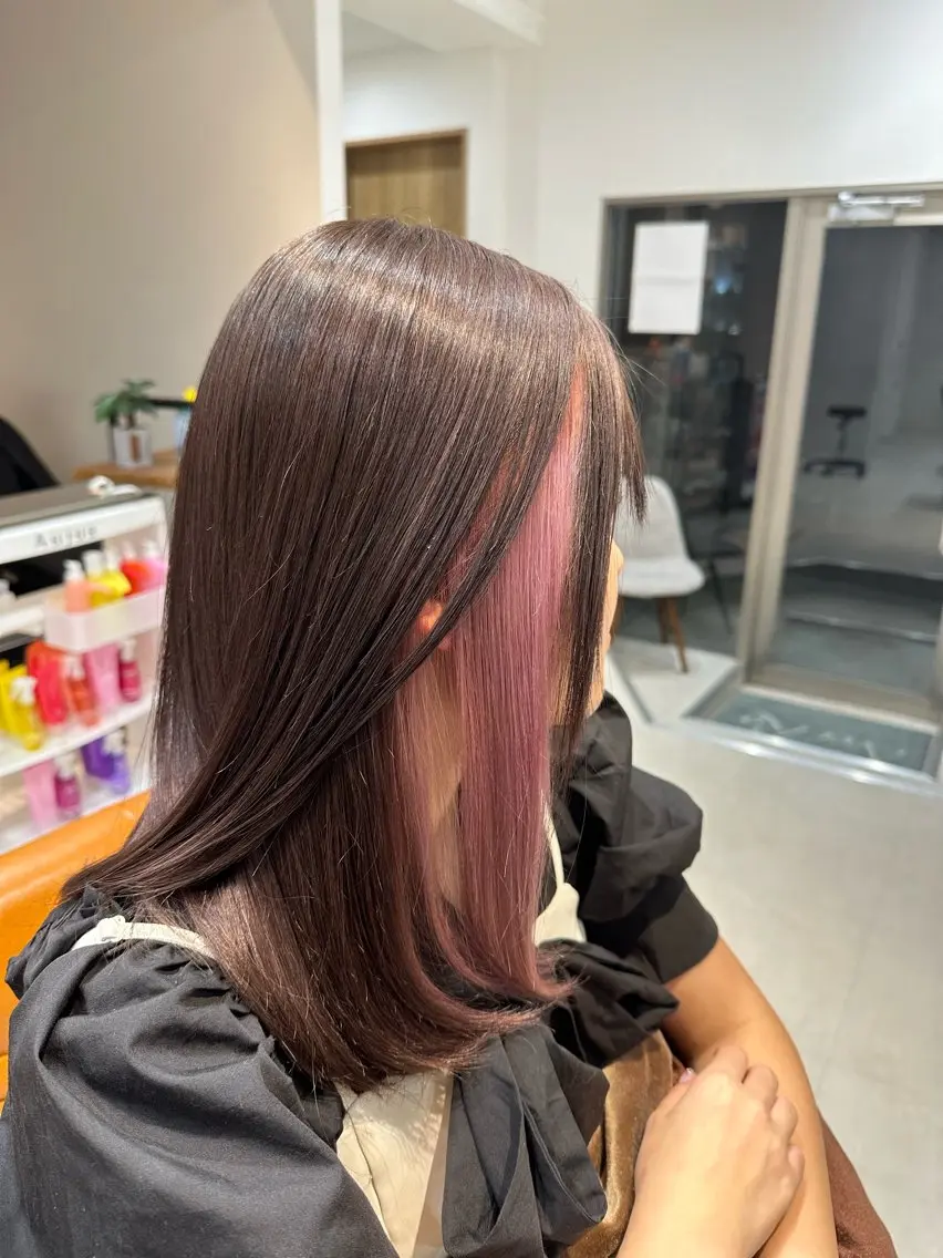 セミロング カラー 巻ける縮毛矯正/ 堺 健人のヘアスタイル