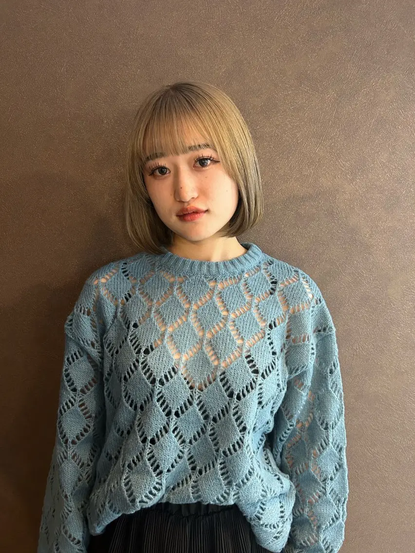 ミディアム カラー ☕️結【suii.】 ボブ/ヘアセット☕️のヘアスタイル